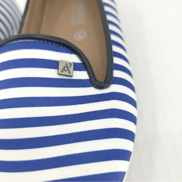 Arcopedico Womens Striped Flats Blue White Satin Slip-on Nautical Beachy Shoe 38 - Picture 9 of 16